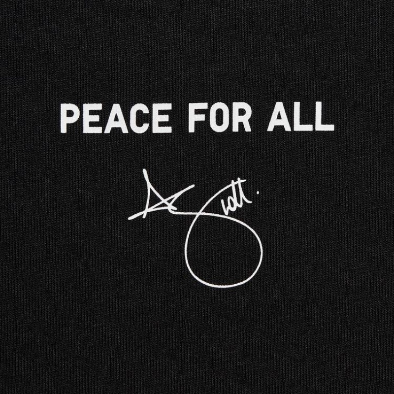 Camiseta Uniqlo Peace For All Ut Estampadas (Adam Scott) Mujer Negras | 9470VQRYP