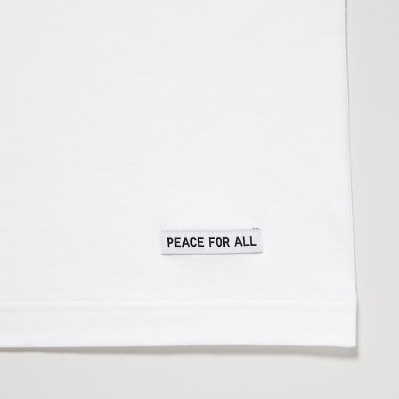 Camiseta Uniqlo Peace For All Ut Estampadas (Kei Nishikori) Hombre Blancas | 8674EBUNL