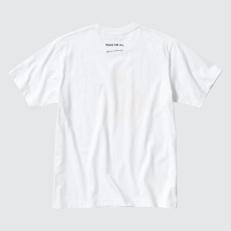 Camiseta Uniqlo Peace For All Ut Estampadas (Ines De La Fressange) Hombre Blancas | 0379NCGSY