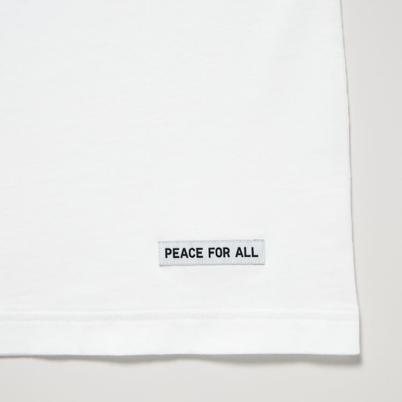 Camiseta Uniqlo Peace For All Ut Estampadas (Ines De La Fressange) Hombre Blancas | 0379NCGSY