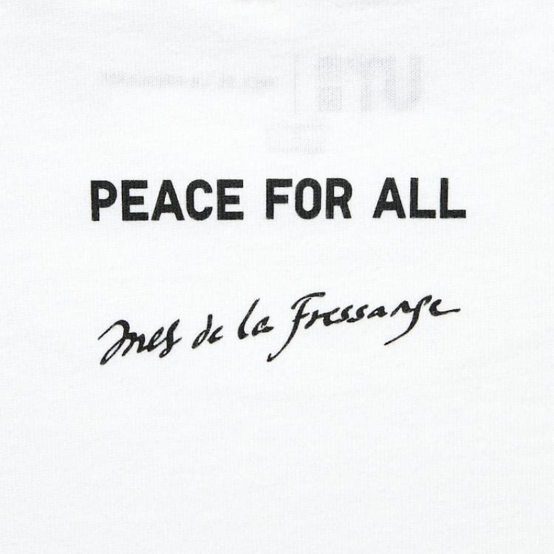 Camiseta Uniqlo Peace For All Ut Estampadas (Ines De La Fressange) Hombre Blancas | 0379NCGSY