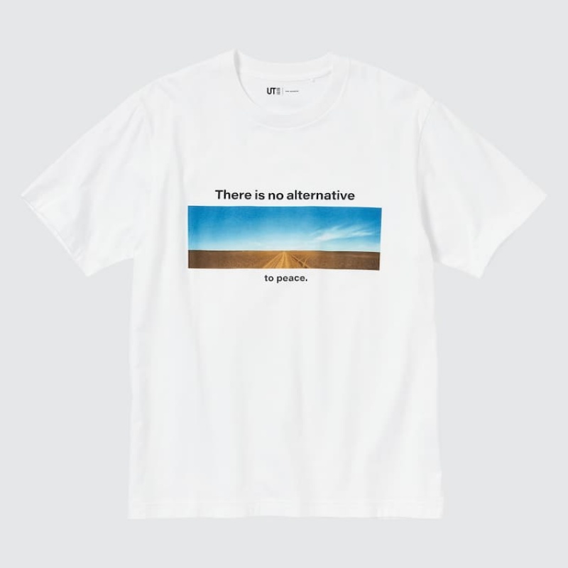 Camiseta Uniqlo Peace For All Ut Estampadas (Wim Wenders) Hombre Blancas | 1693VDHSP