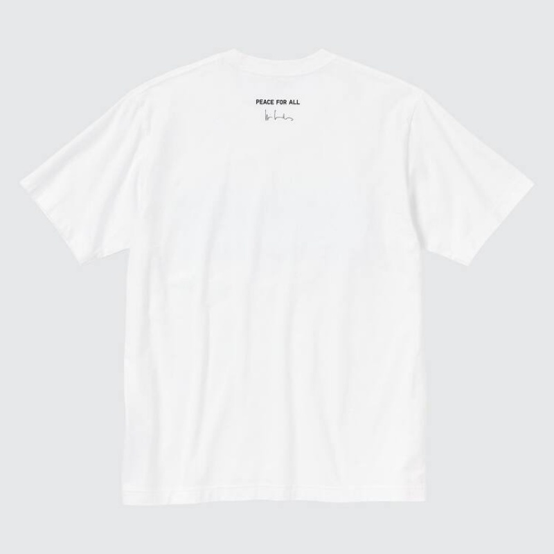 Camiseta Uniqlo Peace For All Ut Estampadas (Wim Wenders) Hombre Blancas | 1693VDHSP