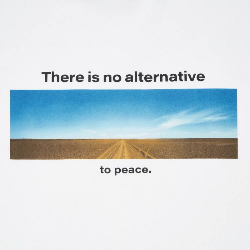 Camiseta Uniqlo Peace For All Ut Estampadas (Wim Wenders) Hombre Blancas | 1693VDHSP