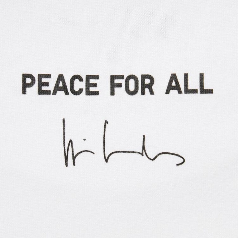 Camiseta Uniqlo Peace For All Ut Estampadas (Wim Wenders) Hombre Blancas | 1693VDHSP