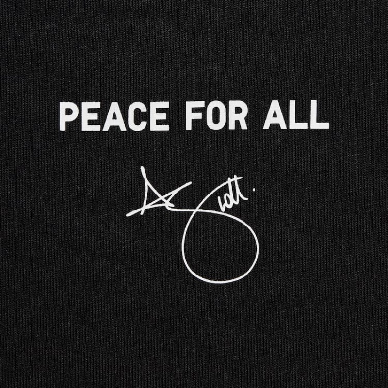 Camiseta Uniqlo Peace For All Ut Estampadas (Adam Scott) Hombre Negras | 1867ETSBD