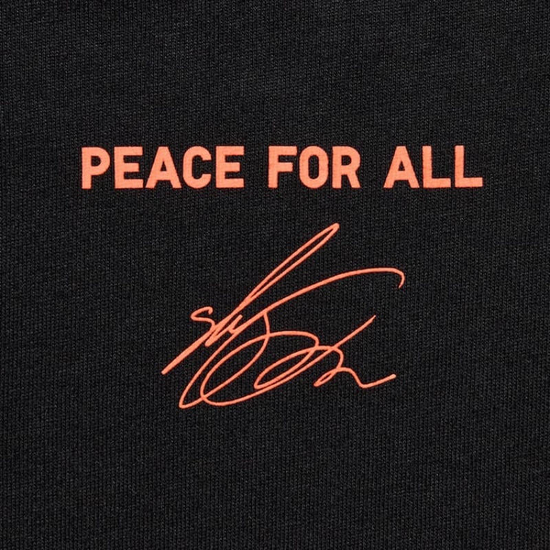 Camiseta Uniqlo Peace For All Ut Estampadas (Shingo Kunieda) Hombre Negras | 4932JZCQV