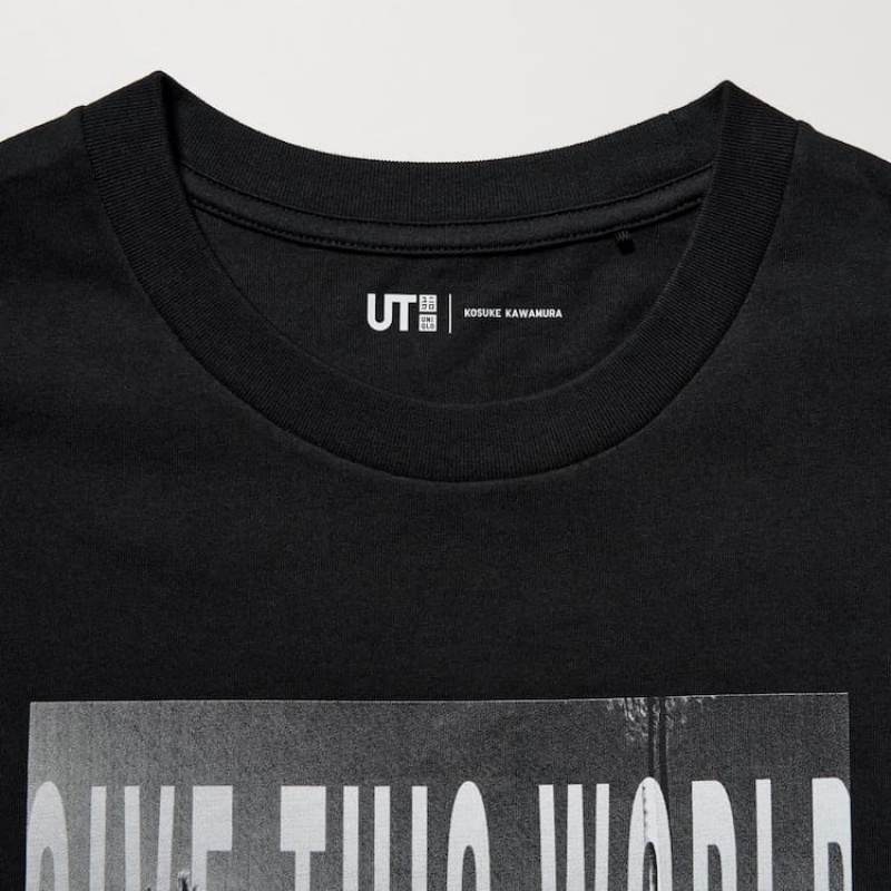 Camiseta Uniqlo Peace For All Ut Estampadas (Kosuke Kawamura) Hombre Negras | 7915RKZND