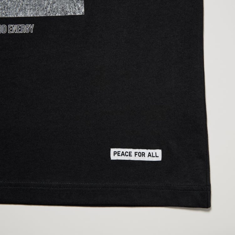 Camiseta Uniqlo Peace For All Ut Estampadas (Kosuke Kawamura) Hombre Negras | 7915RKZND