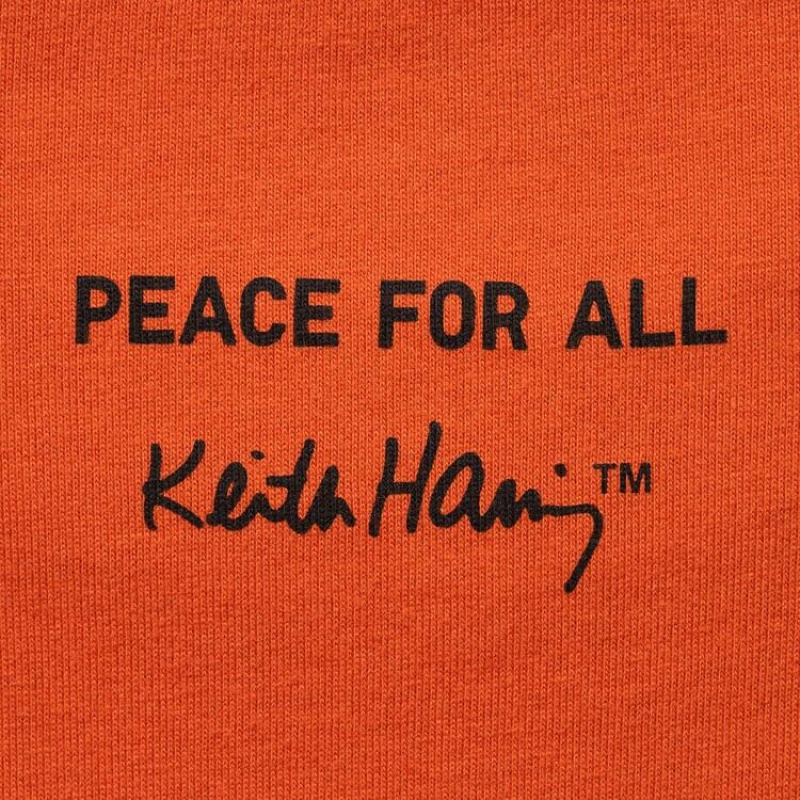 Camiseta Uniqlo Peace For All Ut Estampadas (Keith Haring) Hombre Naranjas | 2613EQUKR