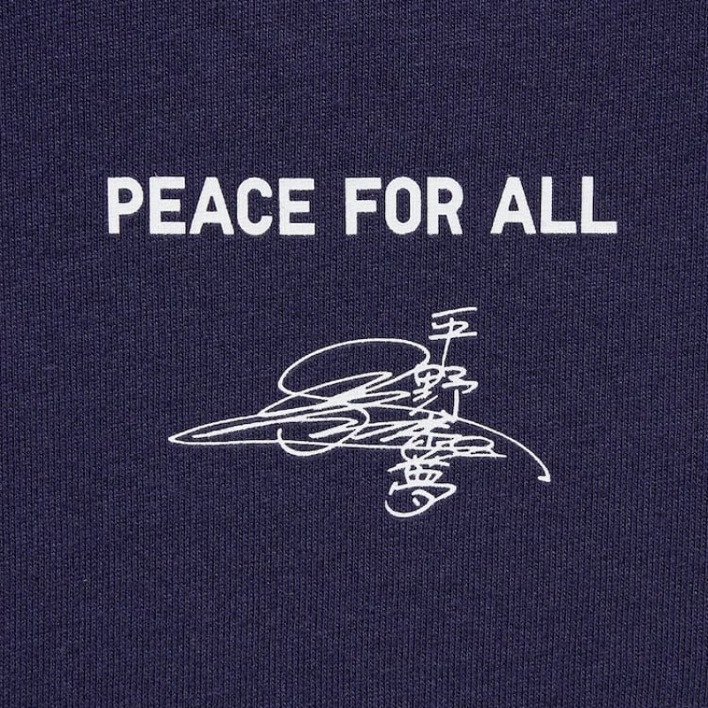 Camiseta Uniqlo Peace For All Ut Estampadas (Ayumu Hirano) Hombre Azul Marino | 1507EAITJ