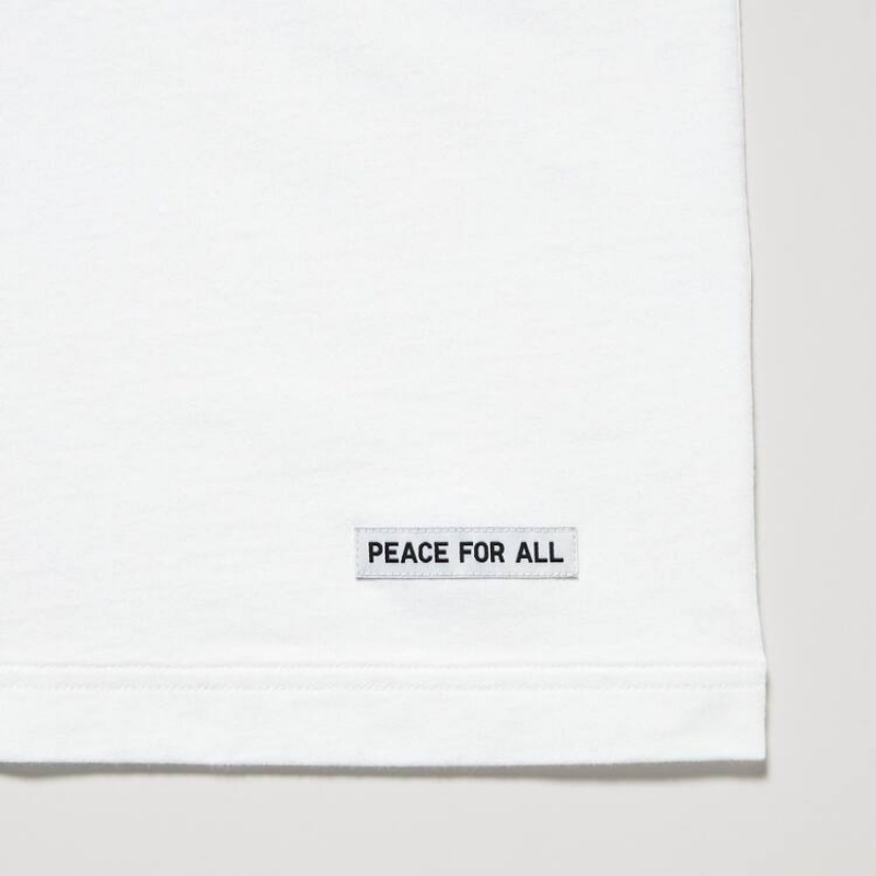 Camiseta Uniqlo Peace For All Ut Estampadas (Kashiwa Sato) Hombre Blancas | 9378MXVFA