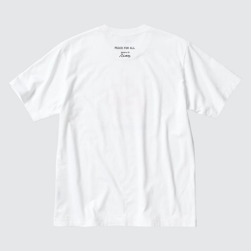 Camiseta Uniqlo Peace For All Ut Estampadas (Tadao Ando) Hombre Blancas | 2547SYRVU