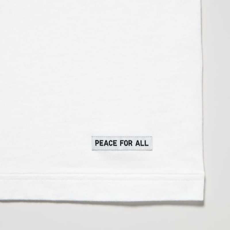 Camiseta Uniqlo Peace For All Ut Estampadas (Tadao Ando) Hombre Blancas | 2547SYRVU