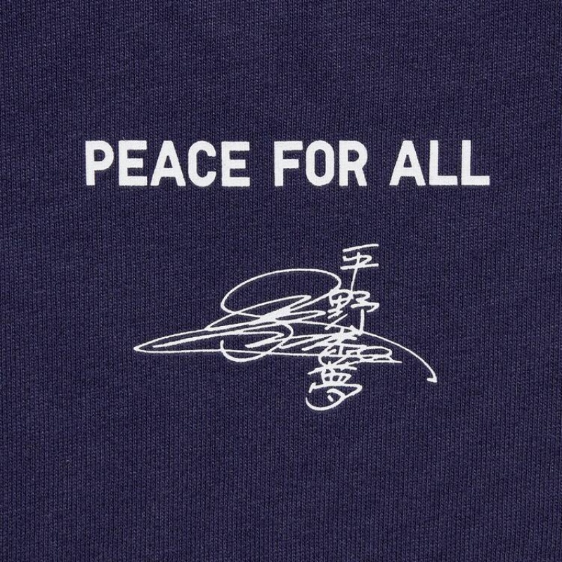 Camiseta Uniqlo Peace For All Ut Estampadas (Ayumu Hirano) Mujer Azul Marino | 4917IBJEC