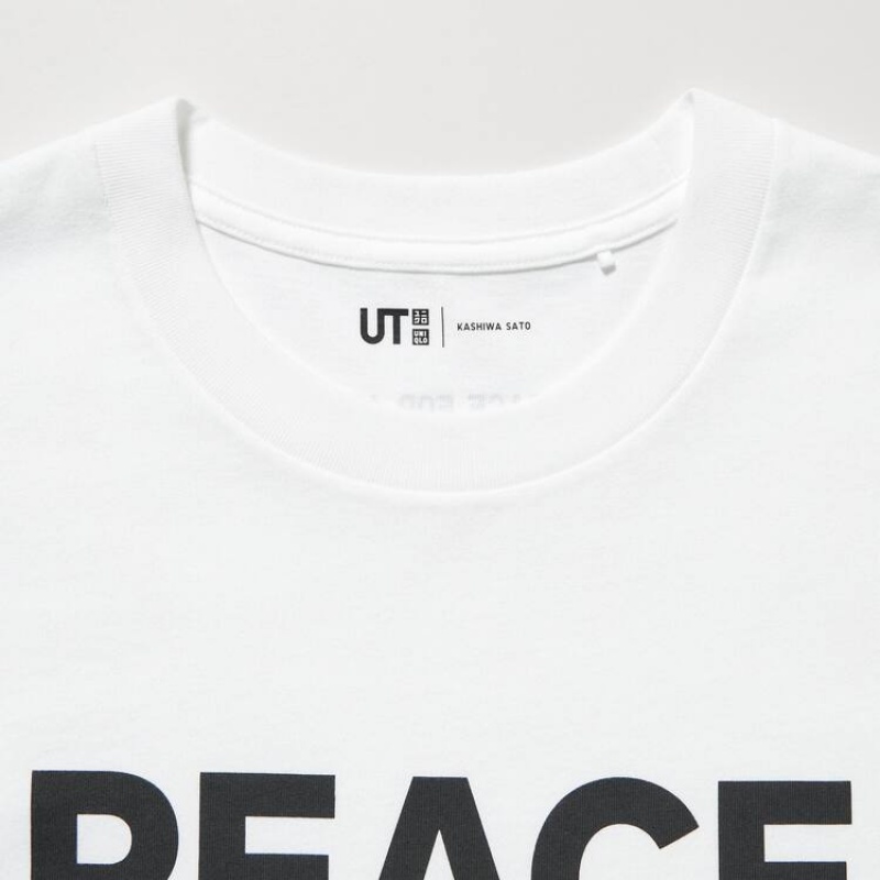 Camiseta Uniqlo Peace For All Ut Estampadas (Kashiwa Sato) Mujer Blancas | 9816HZSQB