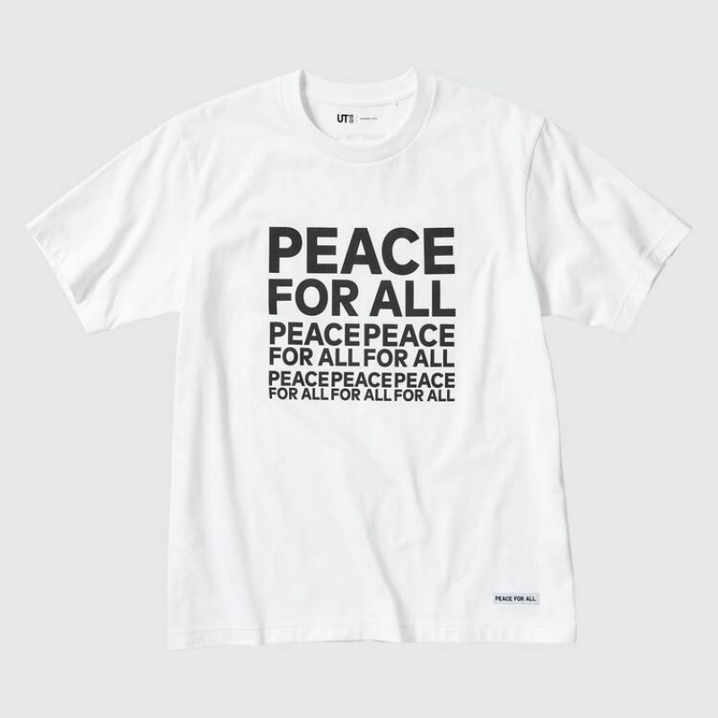 Camiseta Uniqlo Peace For All Ut Estampadas (Kashiwa Sato) Mujer Blancas | 9816HZSQB