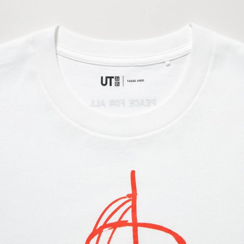 Camiseta Uniqlo Peace For All Ut Estampadas (Tadao Ando) Mujer Blancas | 8297JVLPF