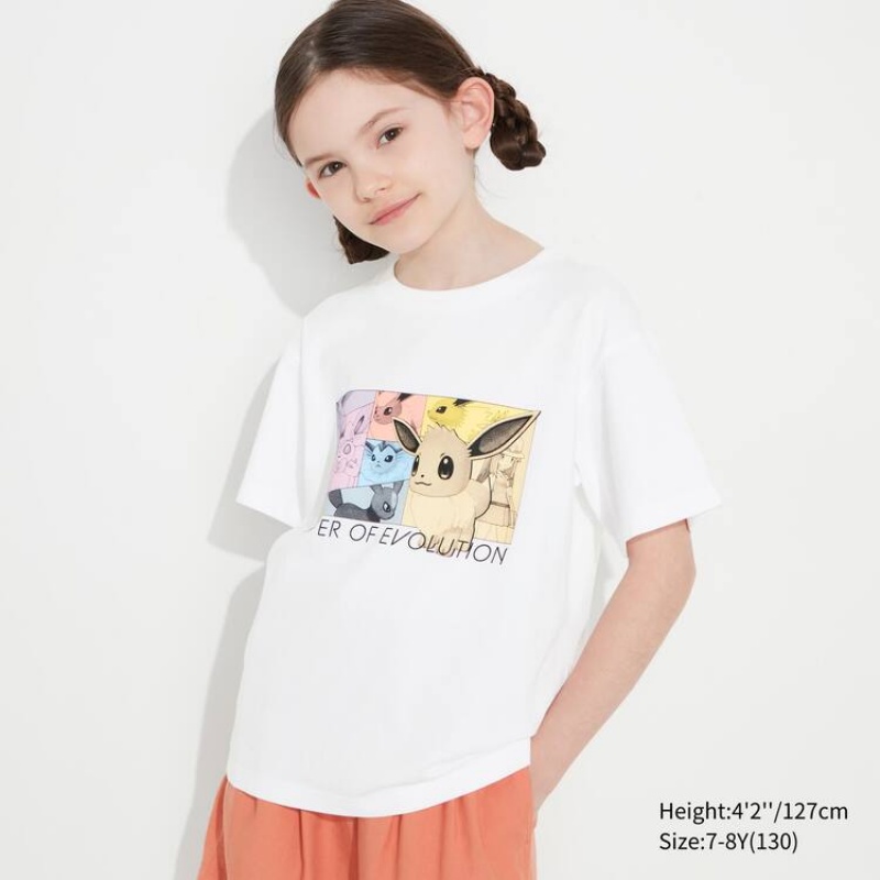 Camiseta Uniqlo Pokemon Ut Estampadas Niños Blancas | 4198XPTSZ