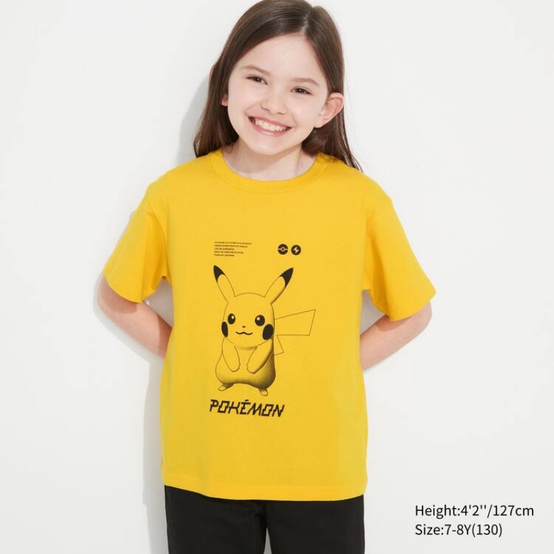 Camiseta Uniqlo Pokemon Ut Estampadas Niños Amarillo | 1465WNUDL