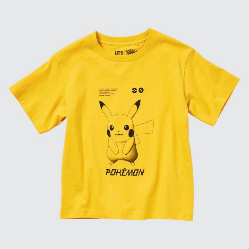 Camiseta Uniqlo Pokemon Ut Estampadas Niños Amarillo | 1465WNUDL