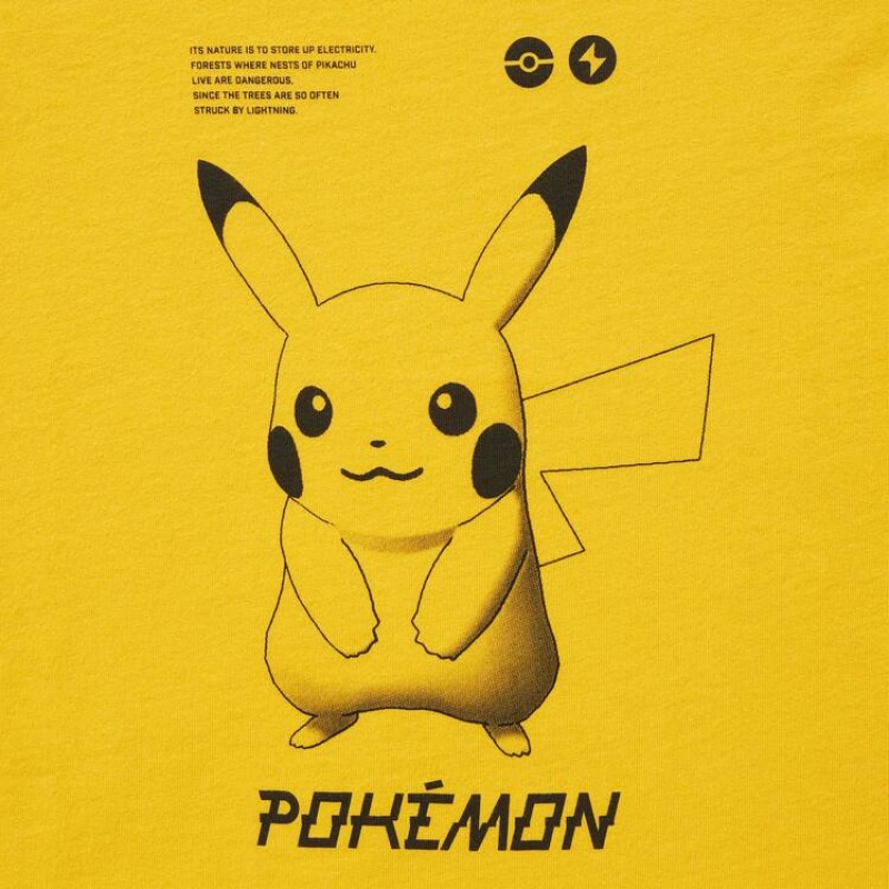 Camiseta Uniqlo Pokemon Ut Estampadas Niños Amarillo | 1465WNUDL