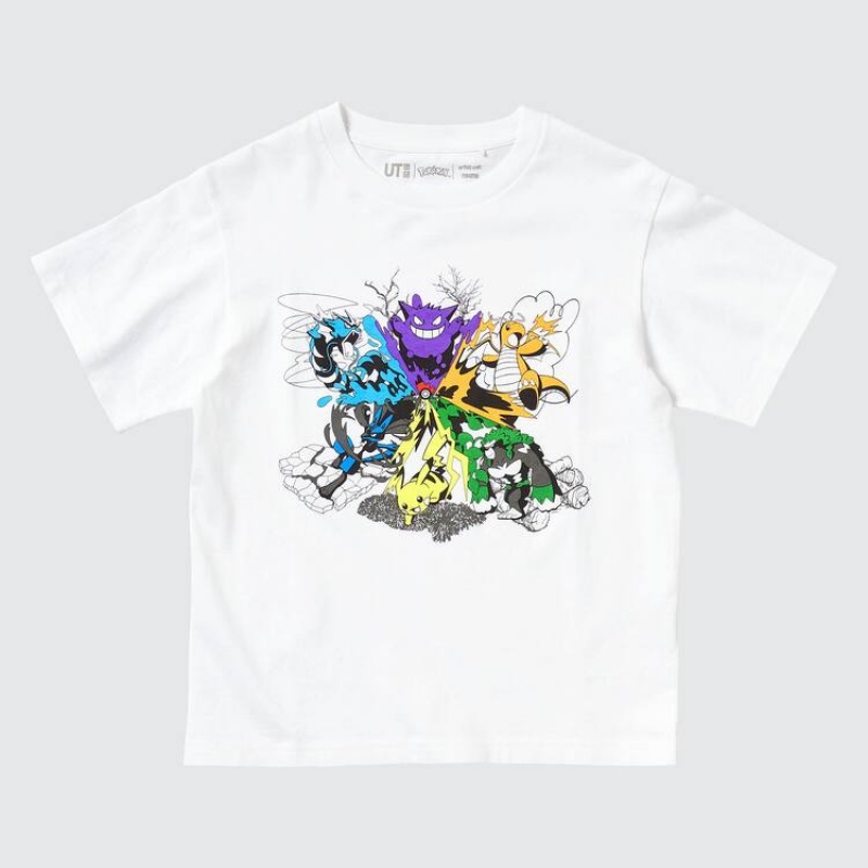 Camiseta Uniqlo Pokémon Meets Artist Ut Estampadas Niños Blancas | 9706PKWSJ