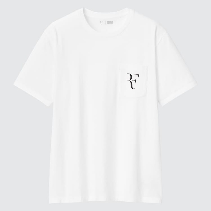 Camiseta Uniqlo Roger Federer Rf Estampadas Hombre Blancas | 2914XHPSK