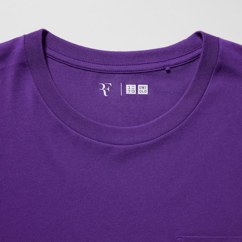 Camiseta Uniqlo Roger Federer Rf Estampadas Hombre Moradas | 4193INLHS