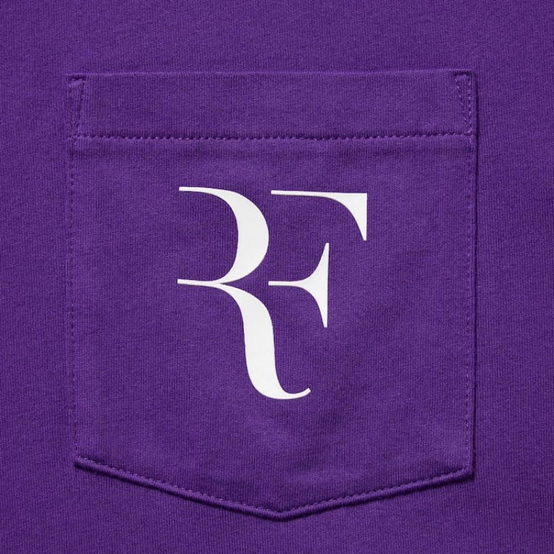 Camiseta Uniqlo Roger Federer Rf Estampadas Hombre Moradas | 4193INLHS