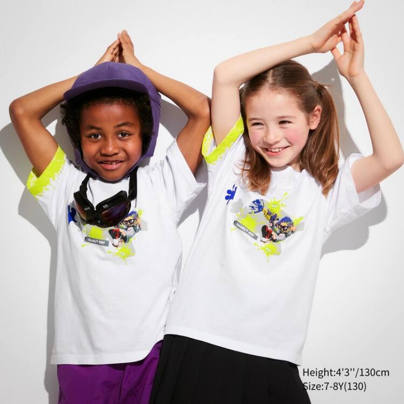 Camiseta Uniqlo Splatoon 3 Ut Estampadas Niños Blancas | 3764GISOE