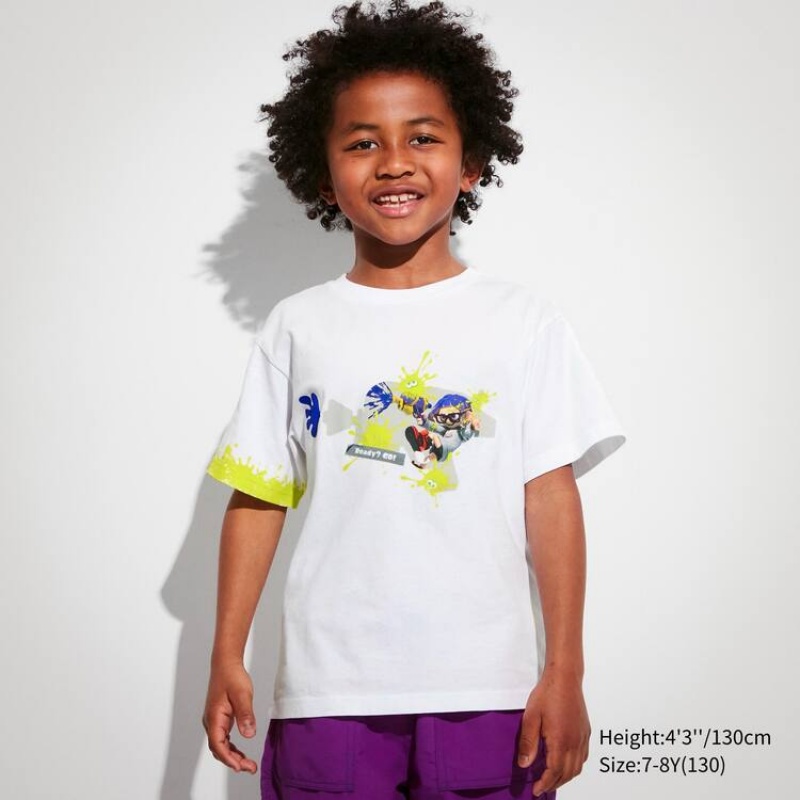 Camiseta Uniqlo Splatoon 3 Ut Estampadas Niños Blancas | 3764GISOE