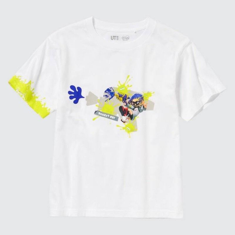 Camiseta Uniqlo Splatoon 3 Ut Estampadas Niños Blancas | 3764GISOE