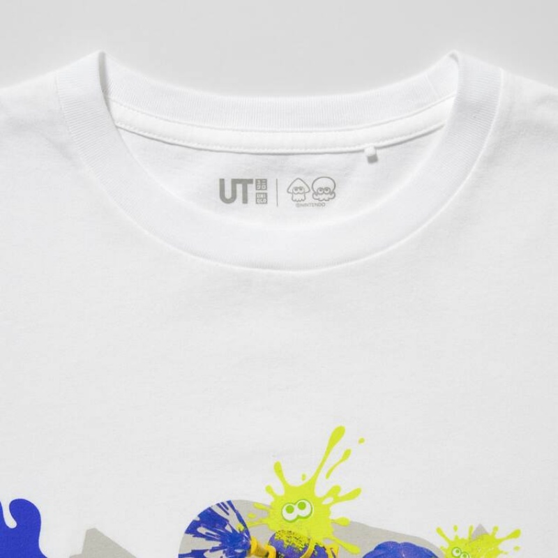 Camiseta Uniqlo Splatoon 3 Ut Estampadas Niños Blancas | 3764GISOE