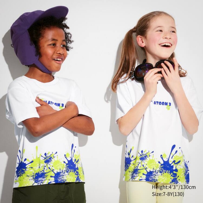 Camiseta Uniqlo Splatoon 3 Ut Estampadas Niños Blancas | 7295VCAYW