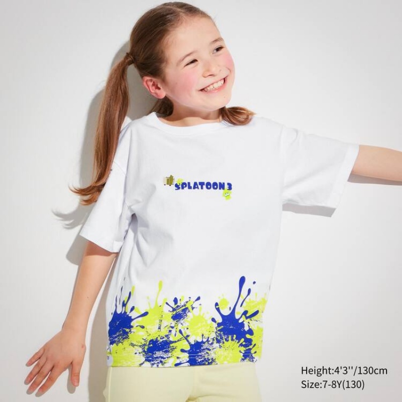 Camiseta Uniqlo Splatoon 3 Ut Estampadas Niños Blancas | 7295VCAYW