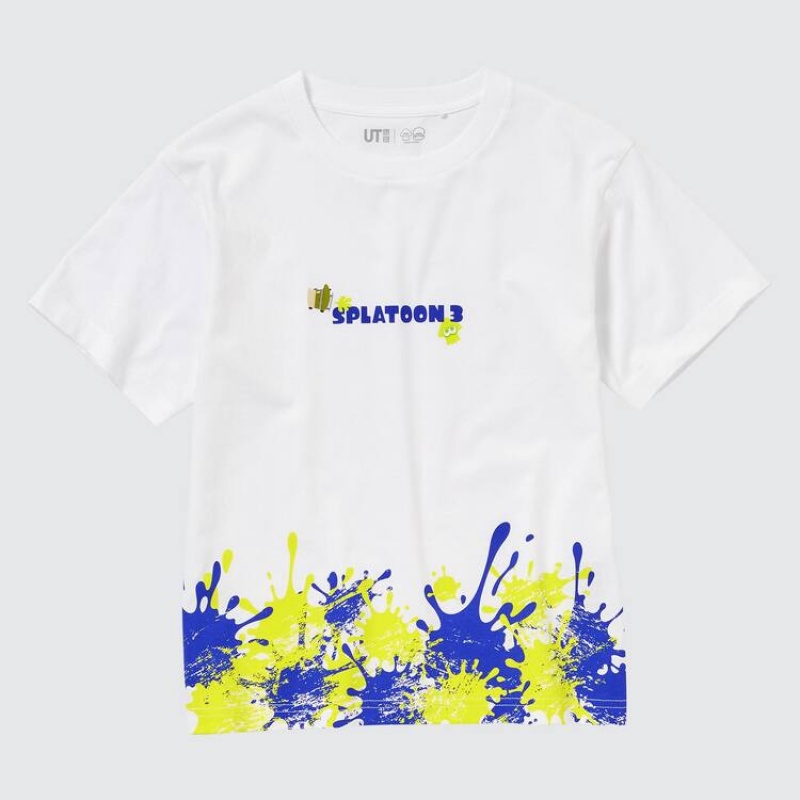 Camiseta Uniqlo Splatoon 3 Ut Estampadas Niños Blancas | 7295VCAYW