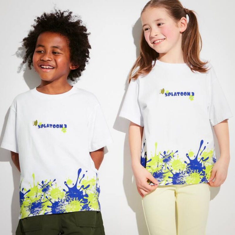 Camiseta Uniqlo Splatoon 3 Ut Estampadas Niños Blancas | 7295VCAYW