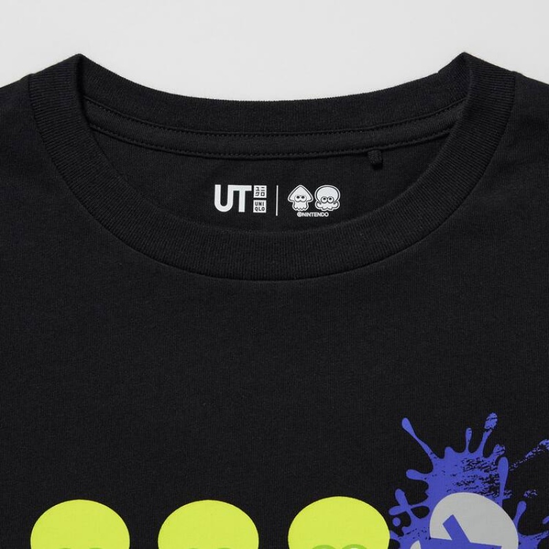 Camiseta Uniqlo Splatoon 3 Ut Estampadas Niños Negras | 2089URHDP