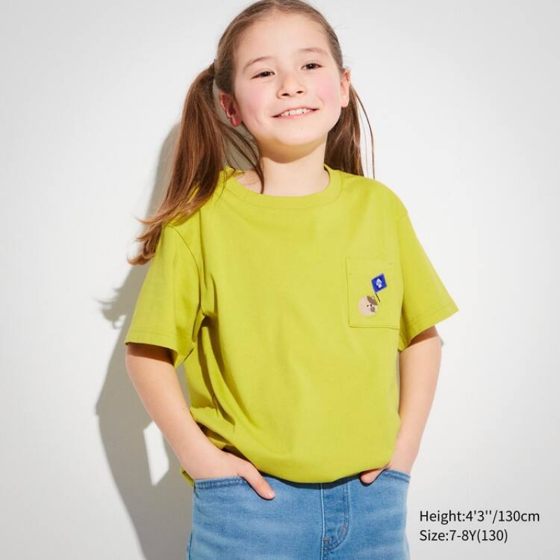 Camiseta Uniqlo Splatoon 3 Ut Estampadas Niños Amarillo | 1570WZNVL