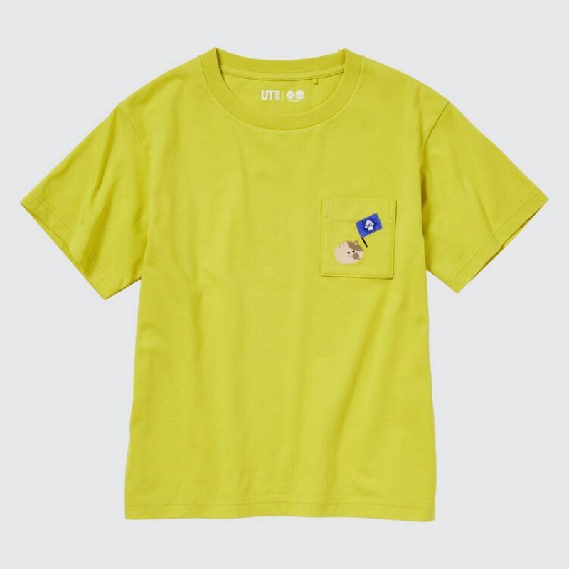 Camiseta Uniqlo Splatoon 3 Ut Estampadas Niños Amarillo | 1570WZNVL