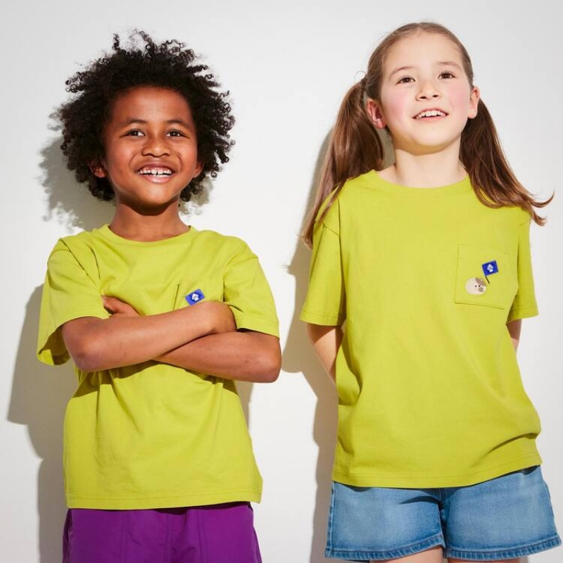 Camiseta Uniqlo Splatoon 3 Ut Estampadas Niños Amarillo | 1570WZNVL