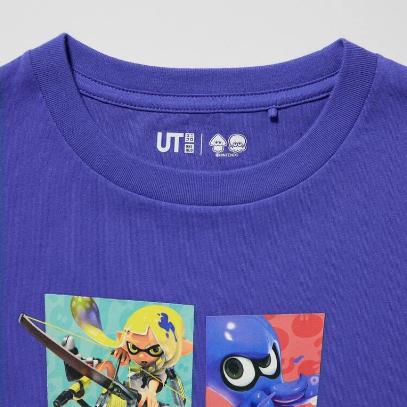 Camiseta Uniqlo Splatoon 3 Ut Estampadas Niños Azules | 5938NDHVF