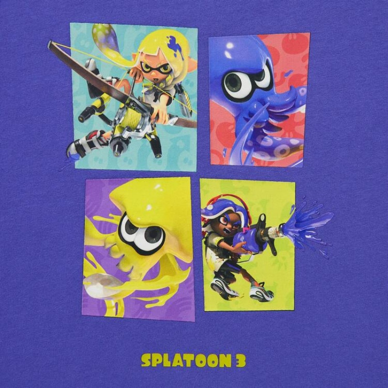 Camiseta Uniqlo Splatoon 3 Ut Estampadas Niños Azules | 5938NDHVF