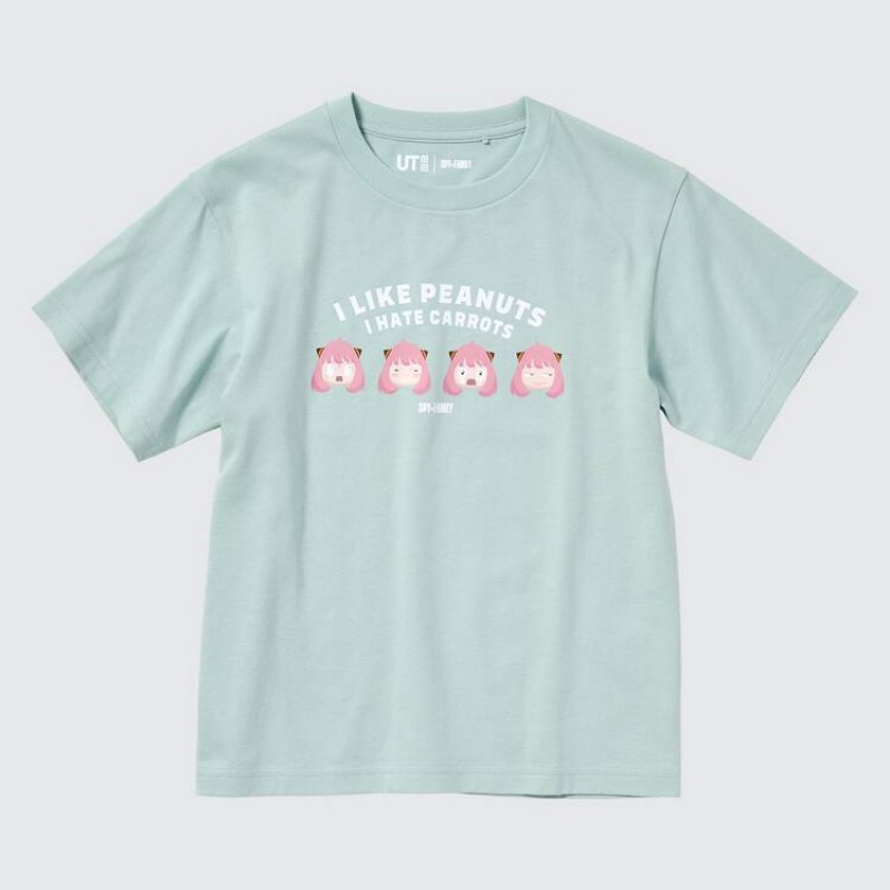 Camiseta Uniqlo Spy X Family Ut Estampadas Niños Verde Claro | 8503SZMOU