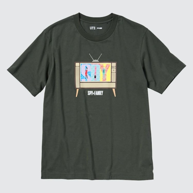 Camiseta Uniqlo Spy X Family Ut Estampadas Hombre Gris Oscuro | 4810QKXVA