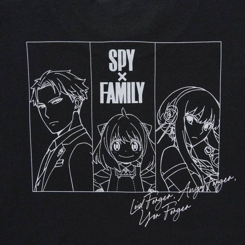 Camiseta Uniqlo Spy X Family Ut Estampadas Hombre Negras | 2695PIJUL