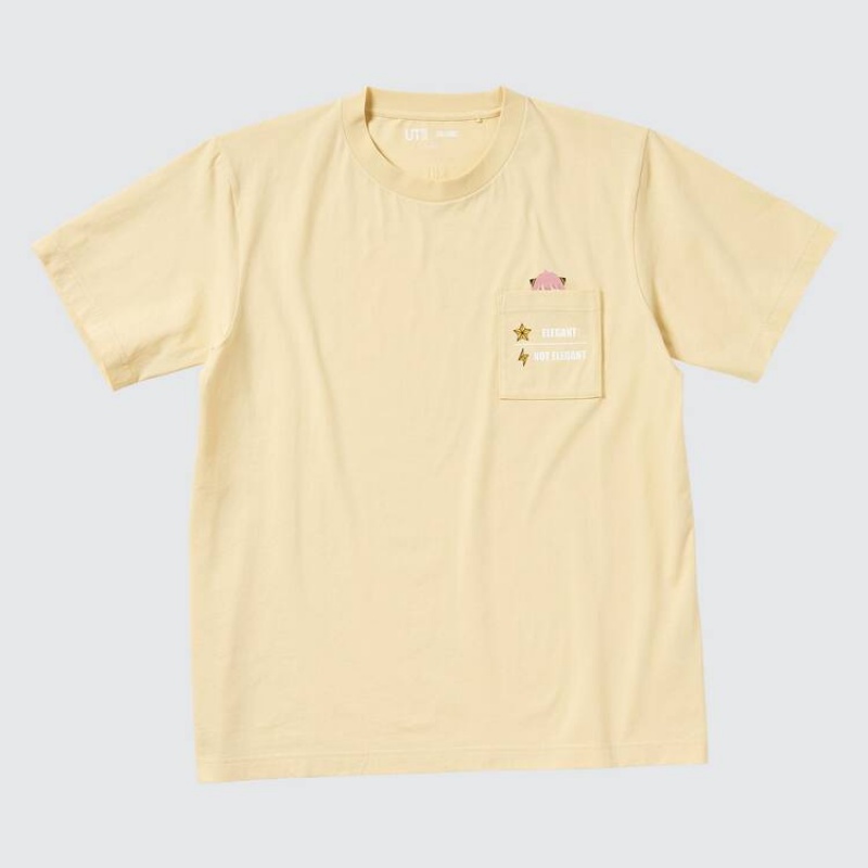 Camiseta Uniqlo Spy X Family Ut Estampadas Hombre Amarillo | 9360WEYXQ