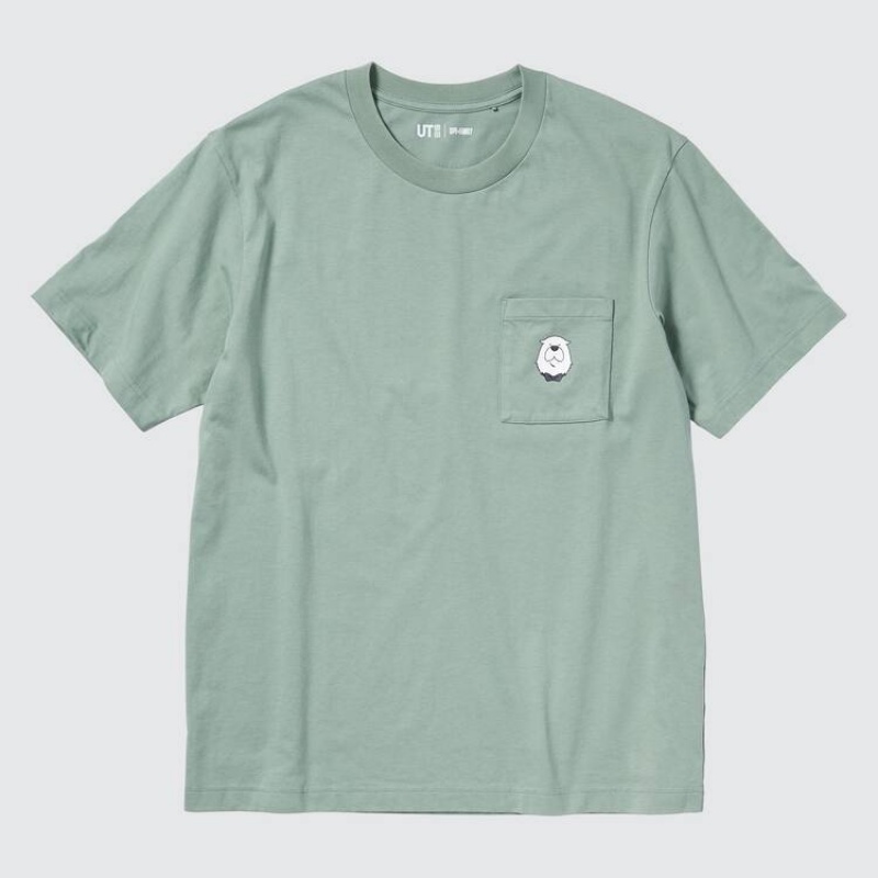 Camiseta Uniqlo Spy X Family Ut Estampadas Hombre Verde | 4871SVJAN