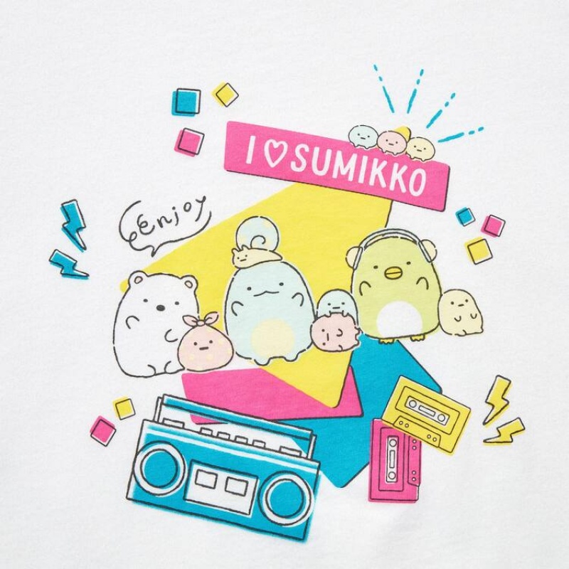 Camiseta Uniqlo Sumikkogurashi Ut Estampadas Niños Blancas | 1978SLKHR